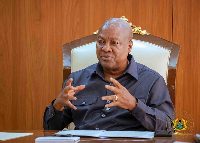 President John Dramani Mahama speaking at an event