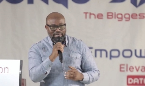 Dr. Daniel McKorley speaking at the Zongo Startup Summit in Accra