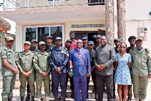 A picture of the Cadet leaders with COP David Senanu Eklu