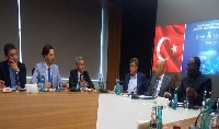 Trade Minister Alan Kyeremateng in a meeting with a delegation in Turkey