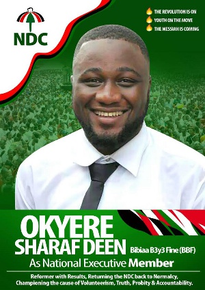 A poster of Sharaf Deen Okyere