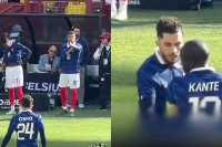 Mbappe was seen gesturing at Cherki to take the armband from Kante