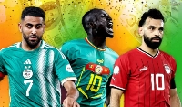 L-R Riyad Mahrez, Sadio Mane, Mohammed Salah