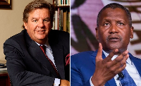 South African billionaire Johann Rupert and Nigerian industrialist Aliko Dangote