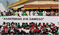 President John Dramani Mahama on a campaign tour of the Ashanti Region