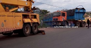 Police towing a truck