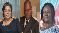 Former  President John Dramani Mahama, Hanna Tetteh and Prof Naana Jane Opoku Agyeman