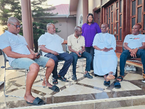 Haruna Iddrisu pictured with guests while still recuperating from crash