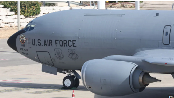File photo of a US Air Force Boeing KC-135 Stratotanker aerial refuelling tanker, seen in Israel