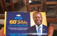 Chocolate bars were customised to mark the 60th Birthday of COCOBOD CEO  Joseph Boahen Aidoo