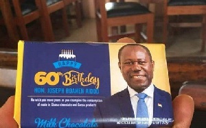 COCOBOD CEO had some 900 peices of chocolate bars customised to mark his 60th Birthday