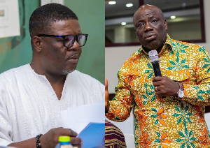 Dafeamekpor (L) opposed an attempt by Nyindam (R) to partake in debates in Parliament