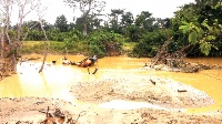 A river destroyed by the activities of illegal miners