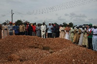 Kwesi Amissah-Arthur and some Islamic leaders praying for the late Hajia Naaba
