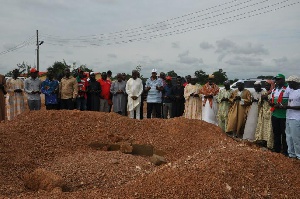 Kwesi Amissah-Arthur and some Islamic leaders praying for the late Hajia Naaba