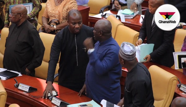 Mahama Ayariga(2nd left) at the center of bribery controversy in Parliament