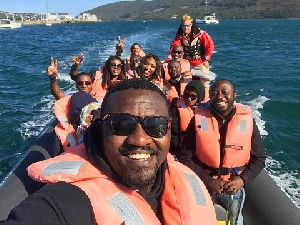 John Dumelo on a trip in South Africa