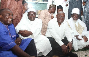 Kwabena Agyapong(left),Dr. Bawumia, Nana Addo and Chief Imam seated
