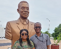 Ralph Apetorgbor at the Asomdwee Park with Cecilia Asaga