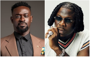 Kobby Kyei (L) has shared how Stonebwoy (R) helped him purchase his first car Kobby Kyei (L) has shared how Stonebwoy (R) helped him purchase his first car