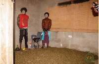 Two of the three arrested suspects captured in photo