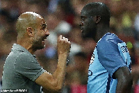 Pep (L) and Yaya Toure (R) have had a long standing feud