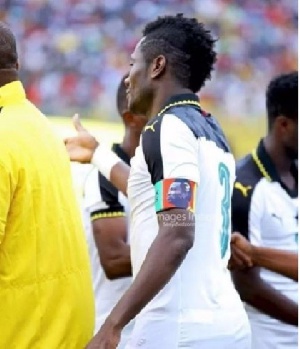 Asamoah Gyan in the customised armband.