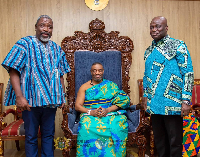 Eric Opoku (R) with the Ga Mantse (M)