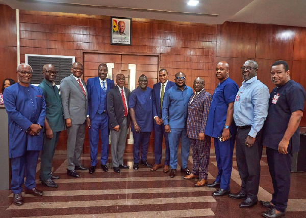 Photo of Chief of Staff Julius Debrah and Managers of key financial institutions