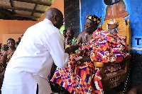 Dr. Bawumia (in white attire) and Paramount Chief of Peki