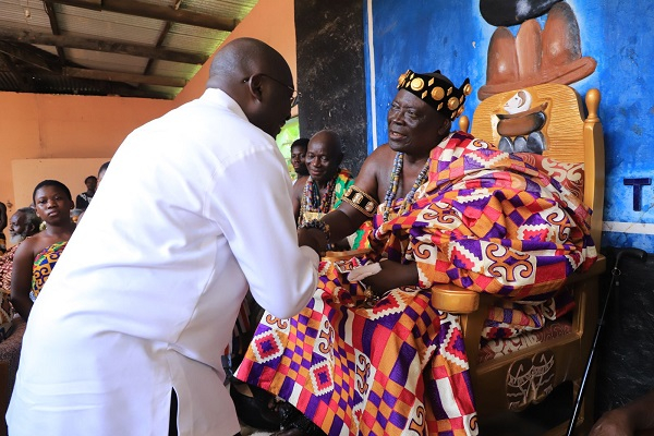 Dr. Bawumia (in white attire) and Paramount Chief of Peki