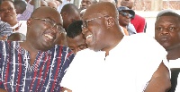 Vice President Dr Mahamudu Bawumia (l) interacting with President Akufo-Addo (r)