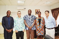 Mohammed Awal (middle) in a group photography with officials of Canadian-Ghana Chamber of Commerce