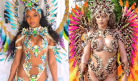 Ayra Starr and Rihanna dazzle in their costumes