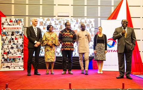 Ignatius Baffour Awuah  speaking during the launch of  Total Startupper
