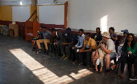 People wait to vote in Windhoek, Namibia