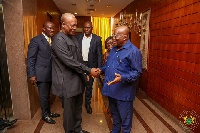 Mr. John Mahama in a chat with President Akufo-Addo