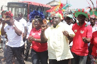 The Chief of staff, Julius Debrah and Tourism Minister, Elizabeth Ofosu-Agyare at the carnival