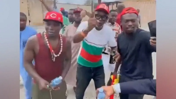 The protesters insulted the visitors who had come for a preview event