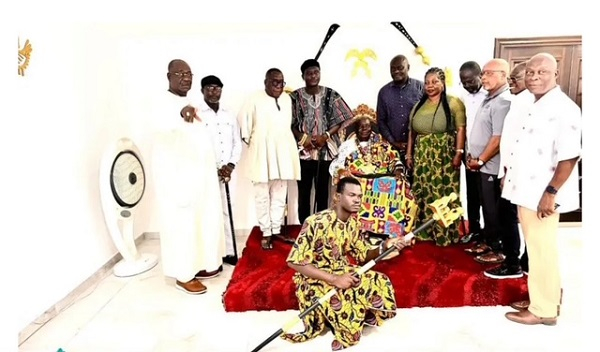 Members of the CEANA visited Togbi Sri III (seated in a chair)