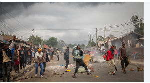People protest a day after the election following allegations of electoral irregularities in Arusha People protest a day after the election following allegations of electoral irregularities in Arusha