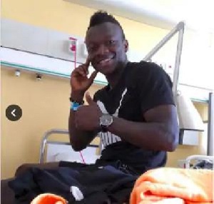 Thomas Boakye before he was discharged from the hospital