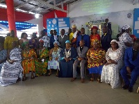 Deputy Minister of Health Tina Mensah with some elders of the church
