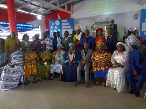 Tina Mensah in group photo with some church and traditional leaders after the program