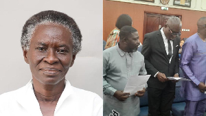 Professor Akua Britwum (L) and some newly elected members of the NMC