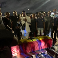 Dwamena's body was received by his grieving family in Accra late on Friday night