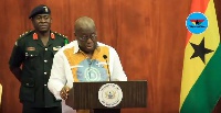 President Akufo-Addo addressing the media at the Flagstaff House