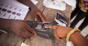 A biometric machine used in the voters registration. File photo