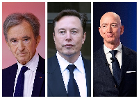 Bernard Arnault, Elon Musk and Jeff Bezos