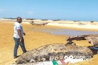 Kwame Dzudzorli Gakpey at one of the communities that were affected by the tidal waves